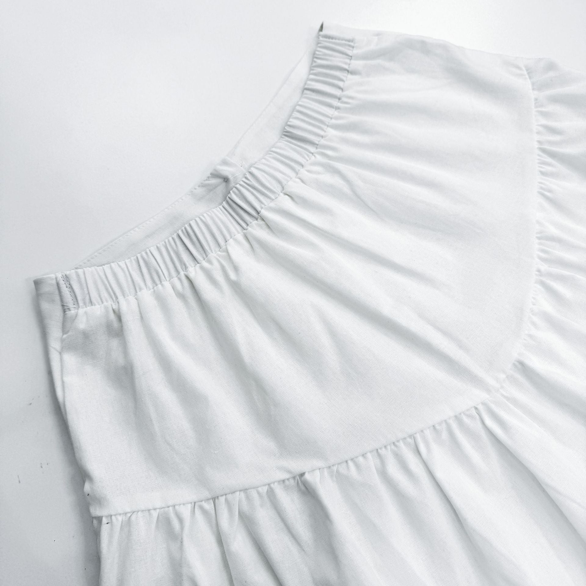 Summer White Lantern Sleeve Shirt & Skirt Two-Piece Casual Office Set 20