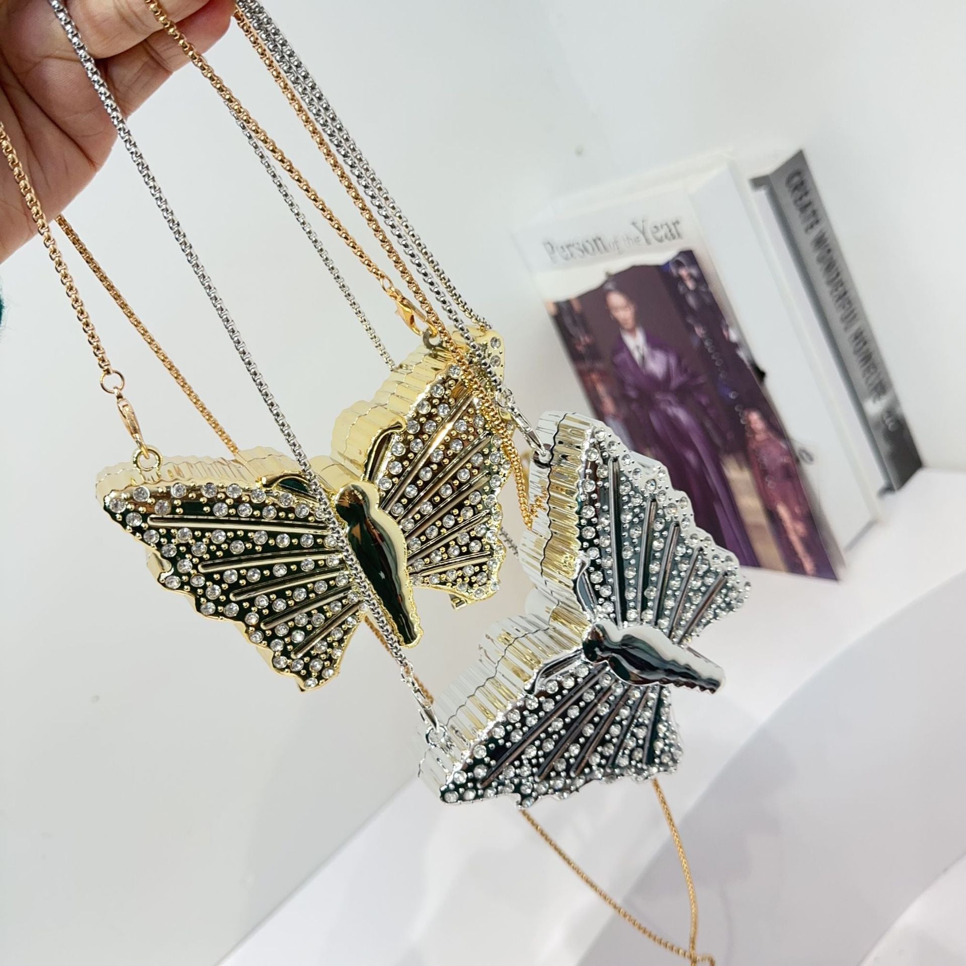Women Chain Diamond-Encrusted Butterfly Mini Shoulder Bag 29