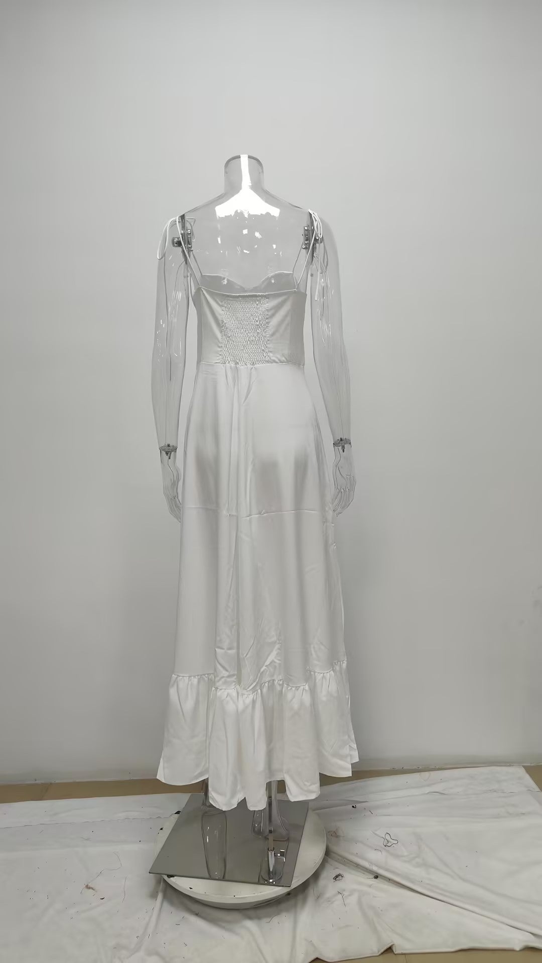 Women spring elegant solid suspender sexy dress 11