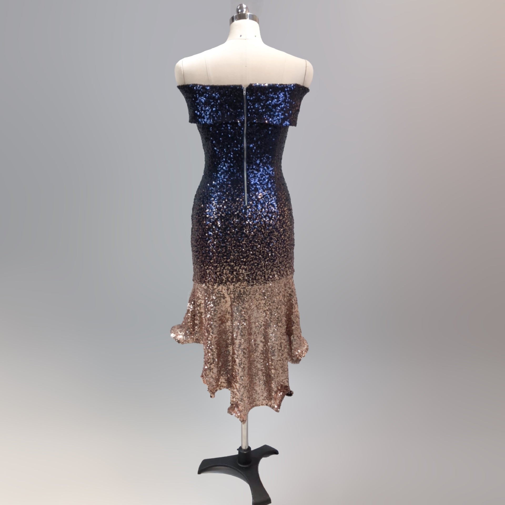 Wrapped See-Through L Gradient Sequins Bodycon Sexy Dress Wedding Formal Party Dress 25