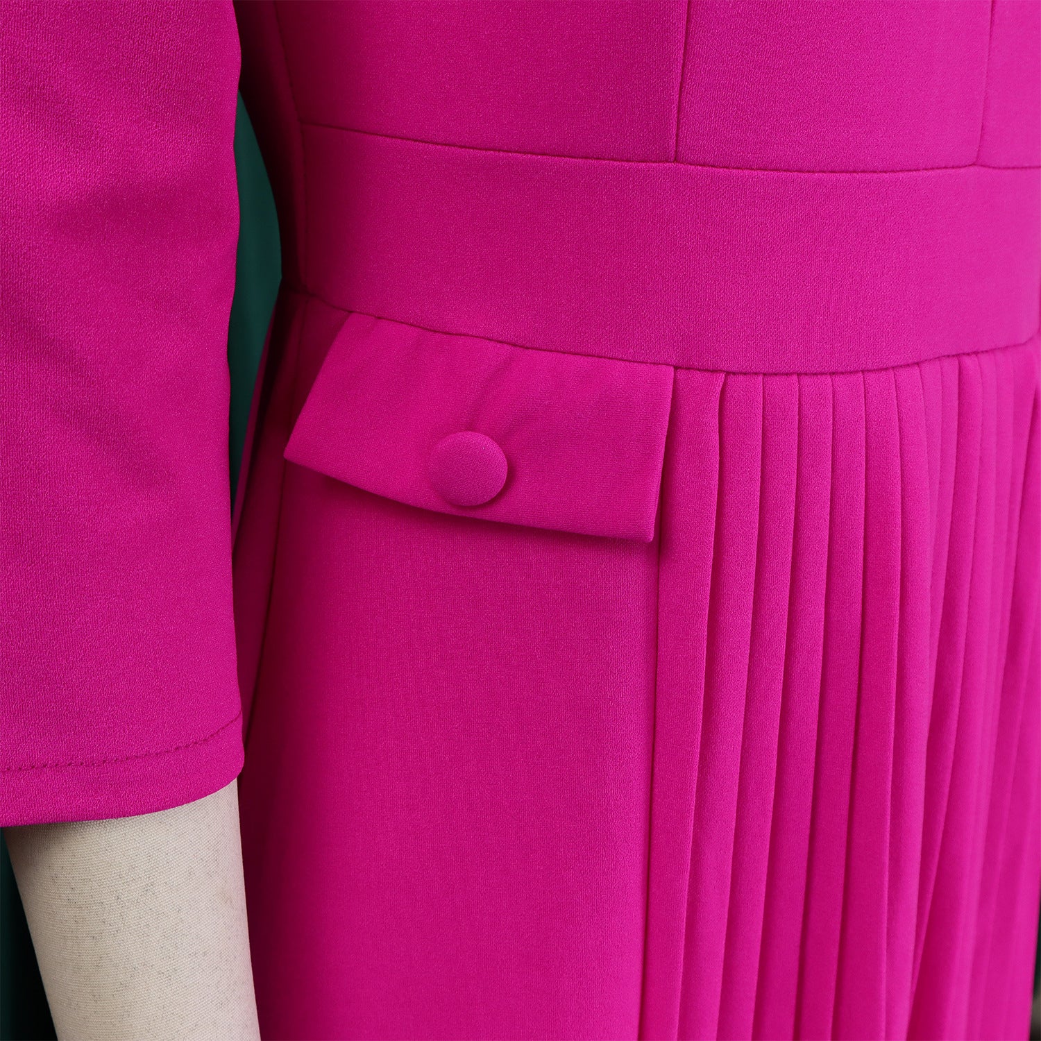 Plus Size African Women Autumn Elegant Solid Pleated Dress 32