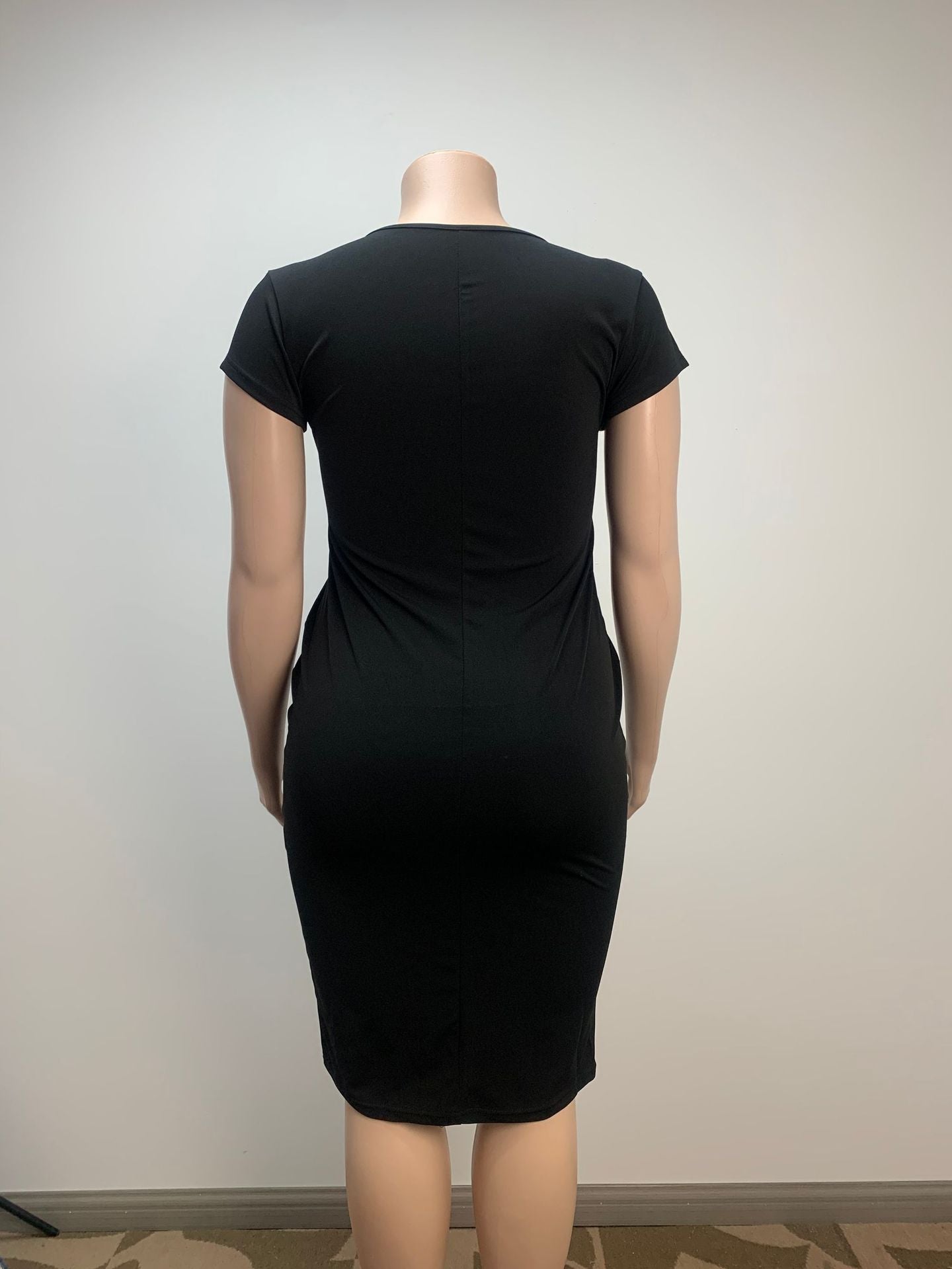 Women Sexy Round Neck Bodycon Print Dress 5