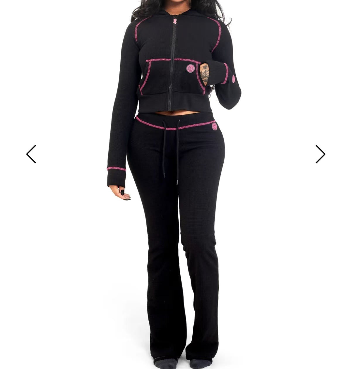 Sports Clothing Women's Solid Color Long-Sleeved Zip Hoodies Trousers Fashion Two Piece Set 10