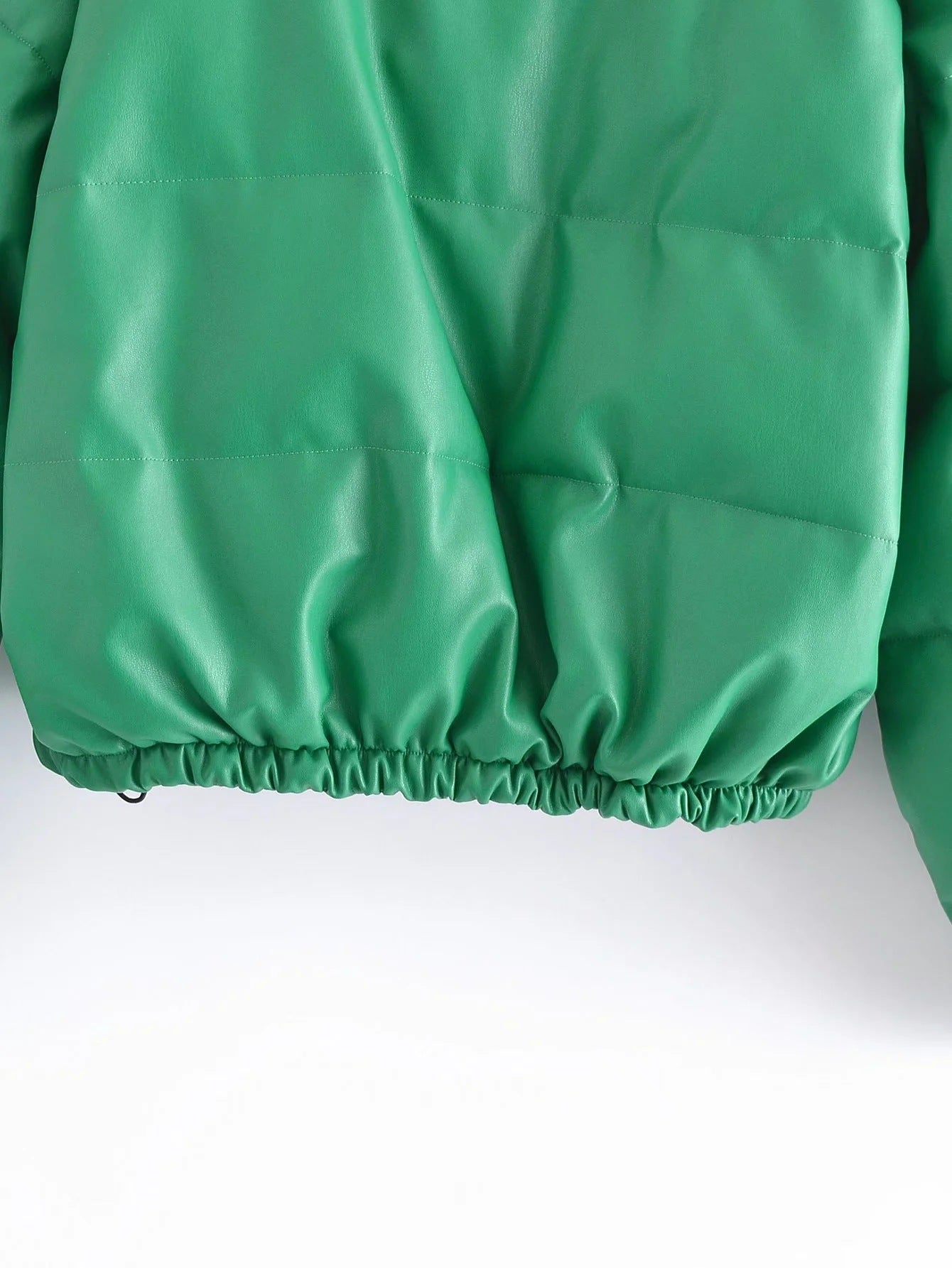 Leather Casual solid color leather cotton-padded Stand Collar jacket 21