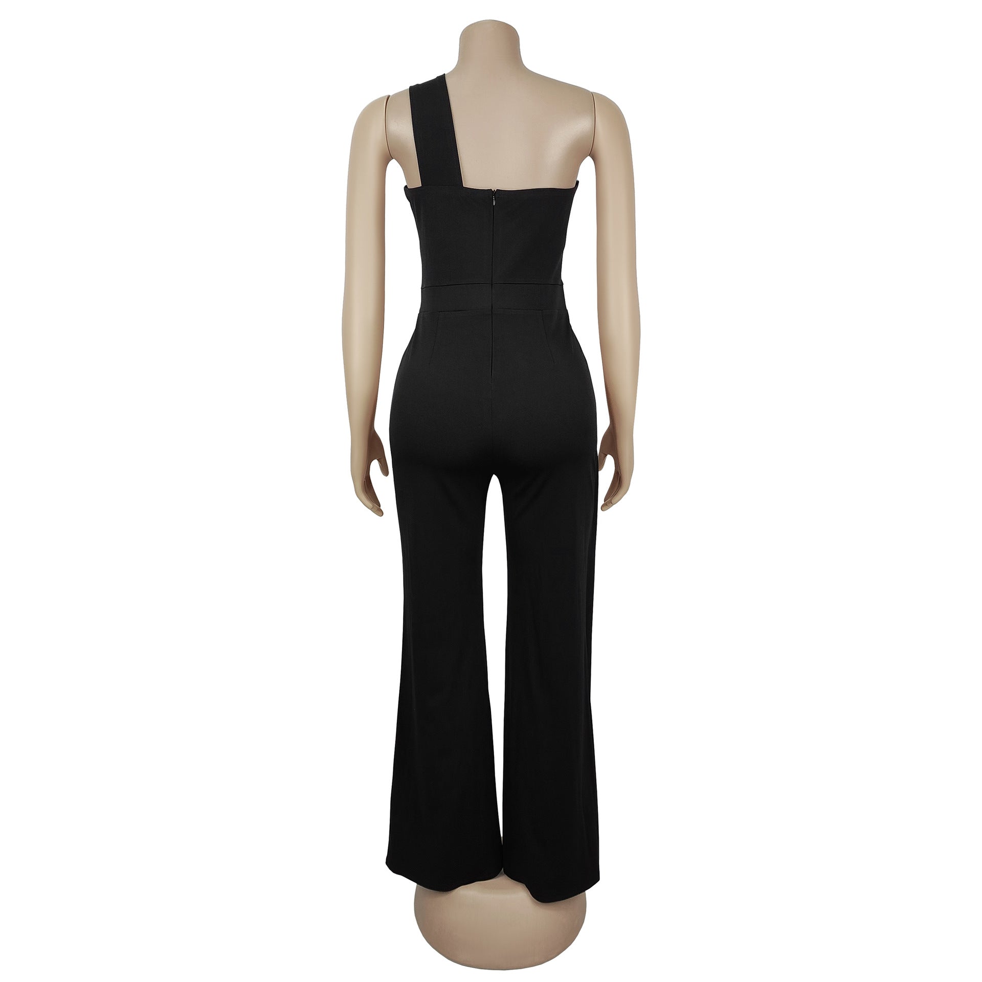 Women Summer Elegant Slash Shoulder Jumpsuit 12