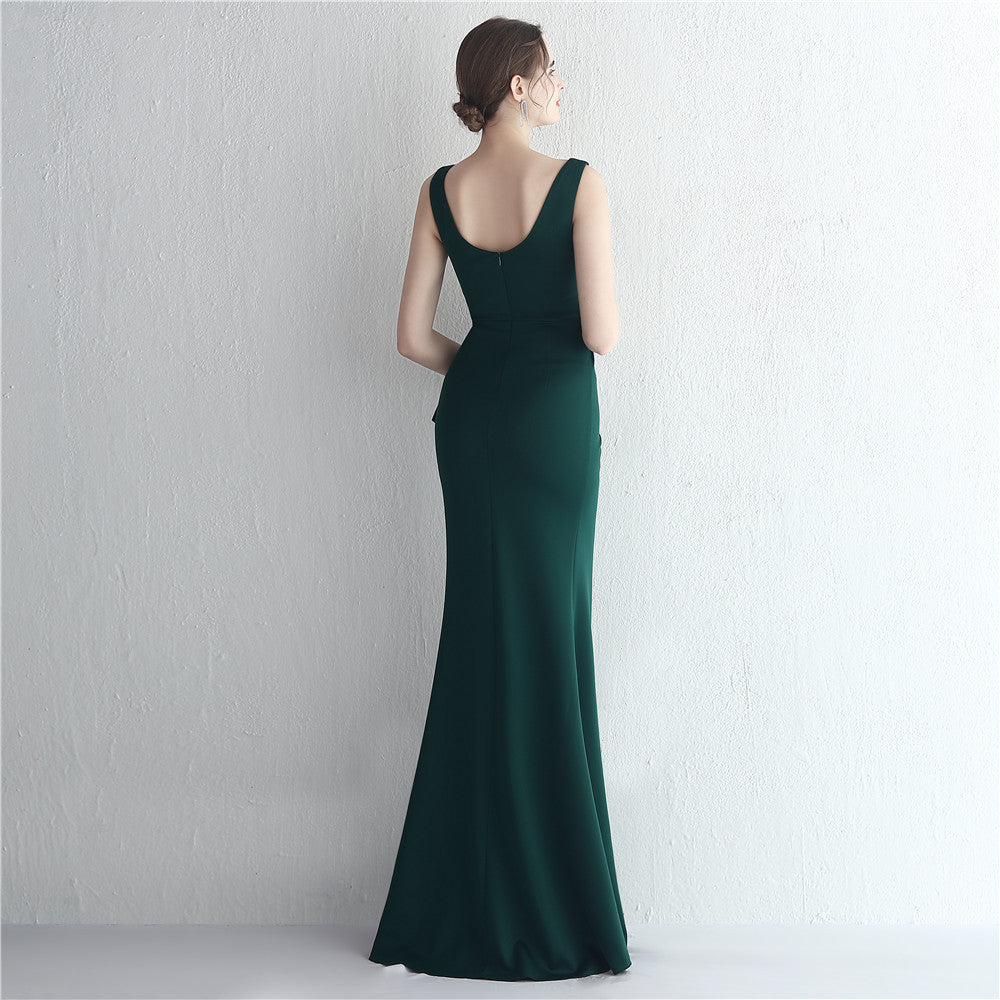 Women Beaded Slit Mermaid Evening Dress 10