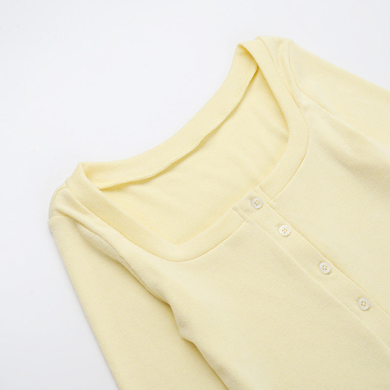 Women Casual knitting long-sleeved Crop Top 10