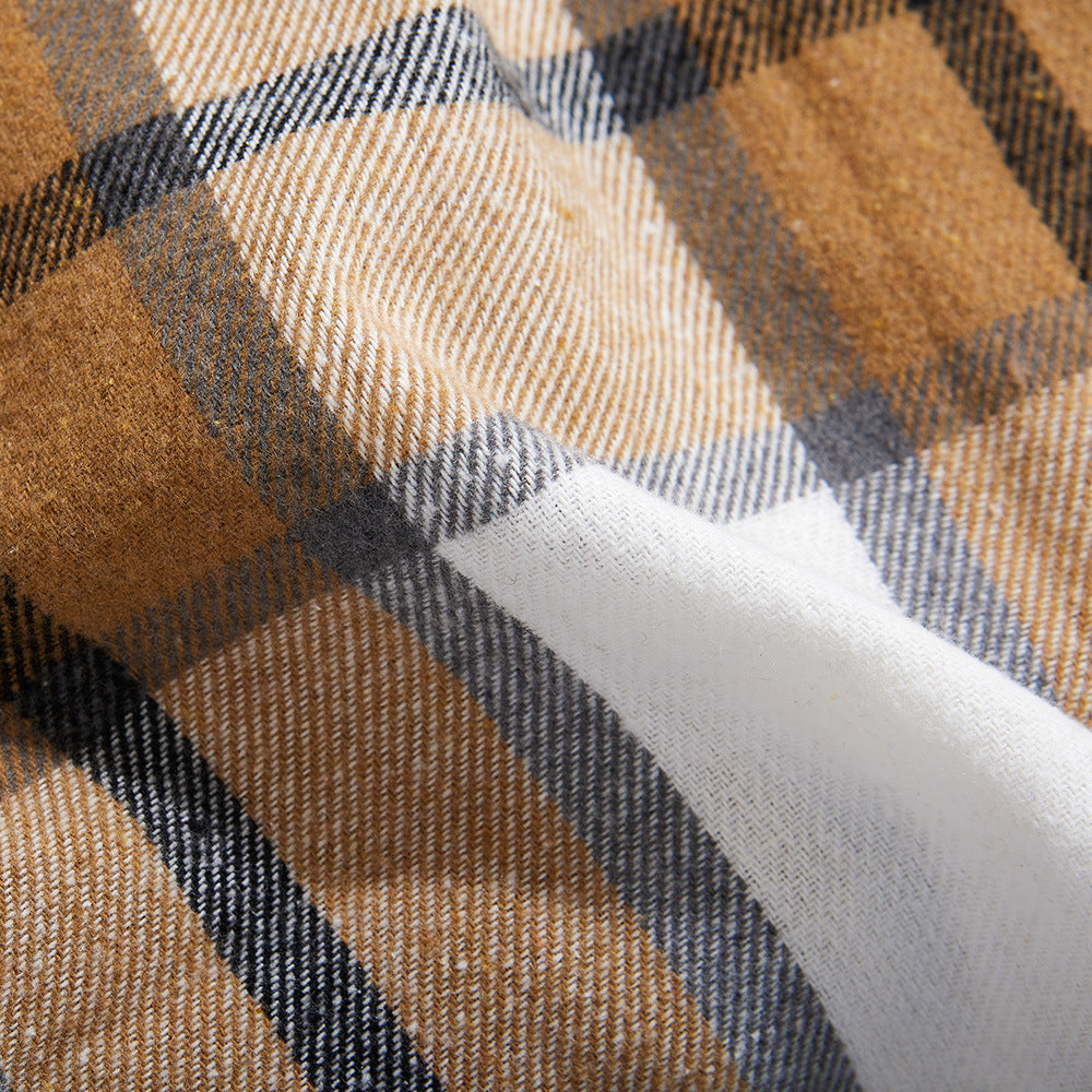 Women's Fashion Plaid Long Vest Turndown Collar Sleeveless Blazer 49