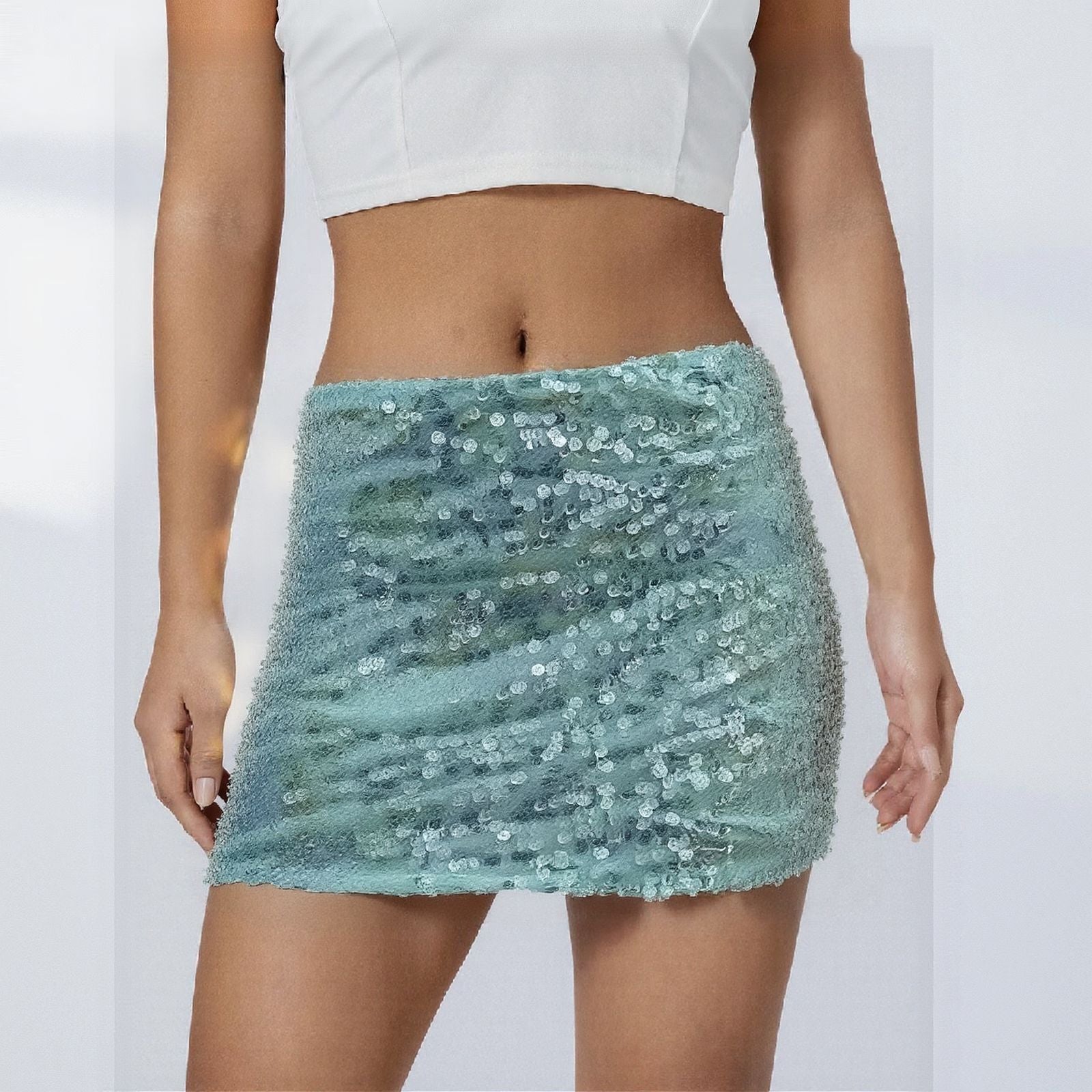 Sexy sequin bodycon short skirt 15