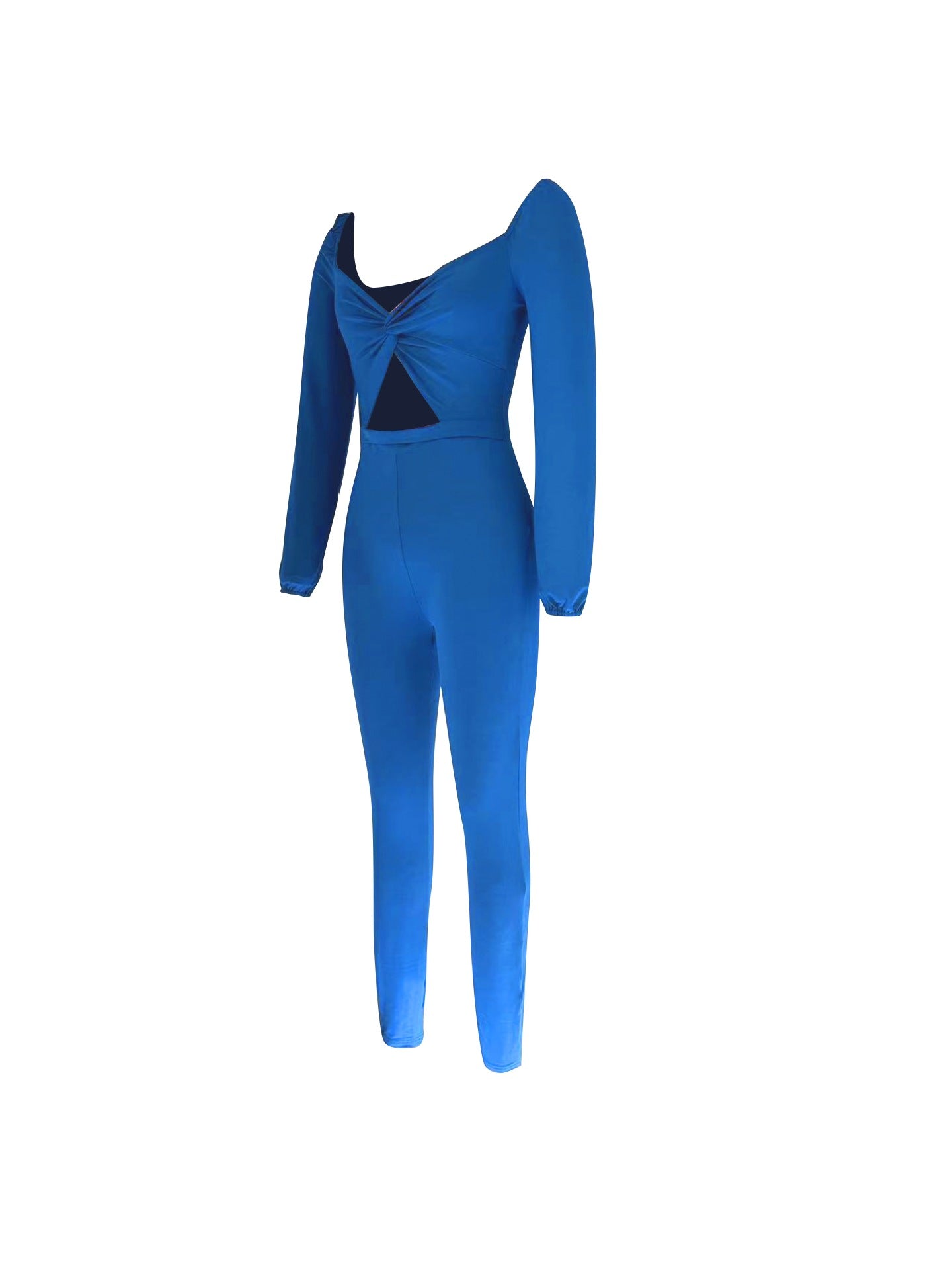 Knot Hollow Sexy Long Sleeve Jumpsuit Women's Clothing 5