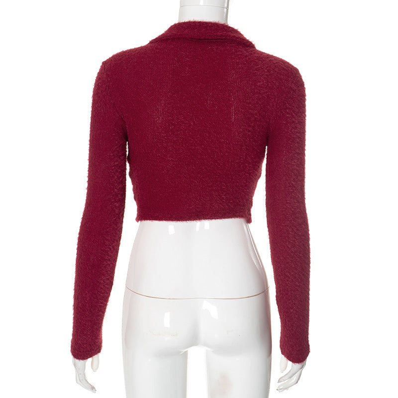 Women sexy cross v-neck sweater 8