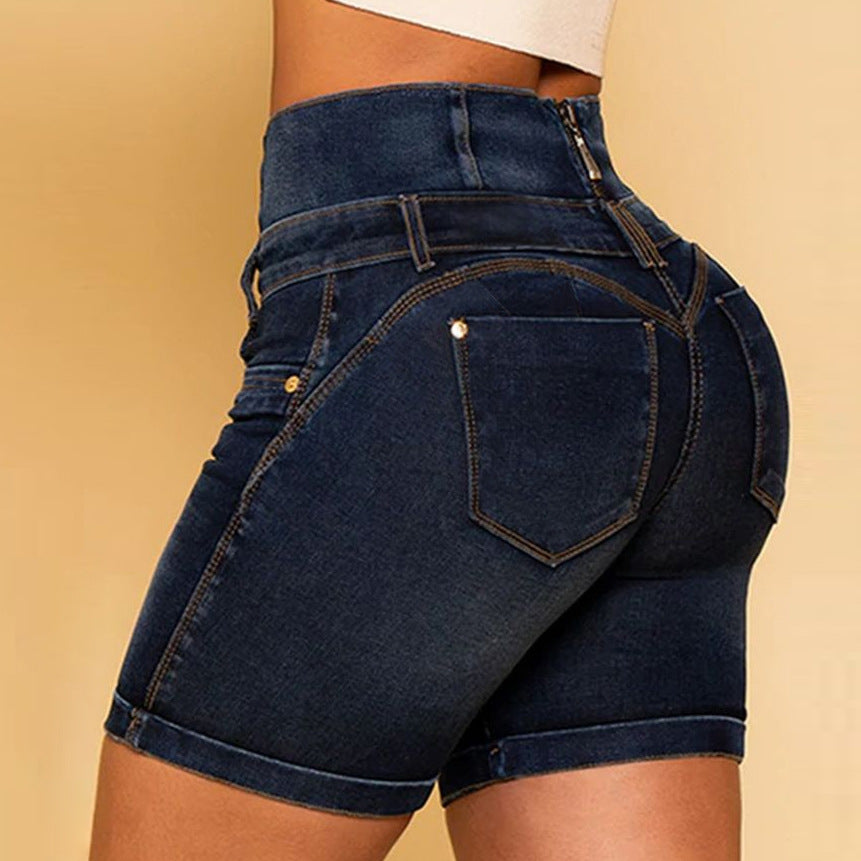 High Waisted Denim Shorts Women's Slim Fit Butt Lift Shorts Hot Shorts 4