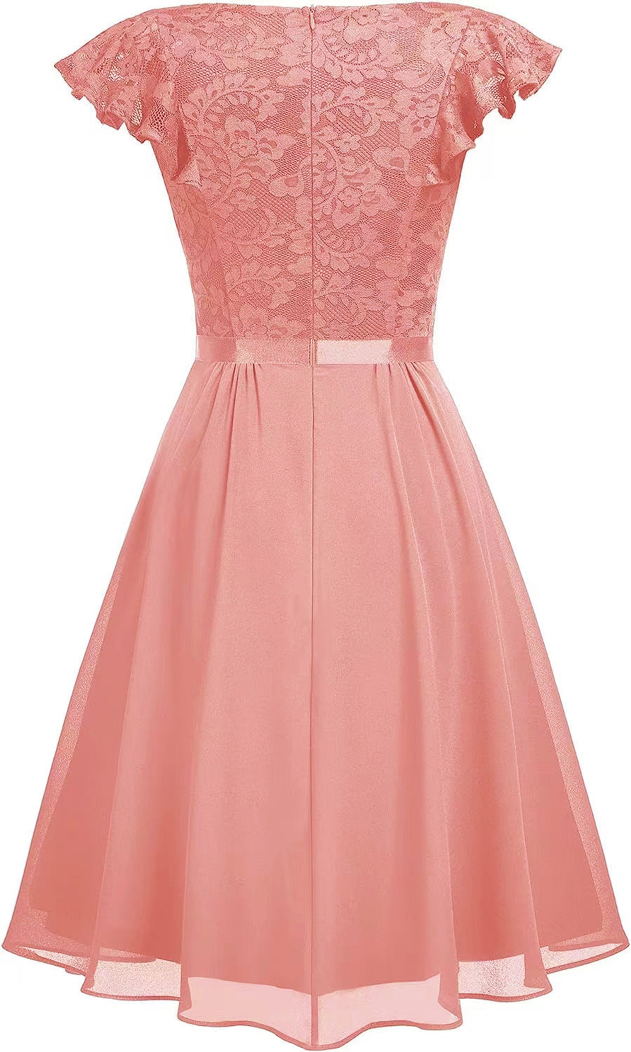 Women Lace Cutout Chiffon Dress 12