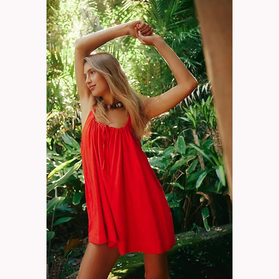 Women suspender buckle dress