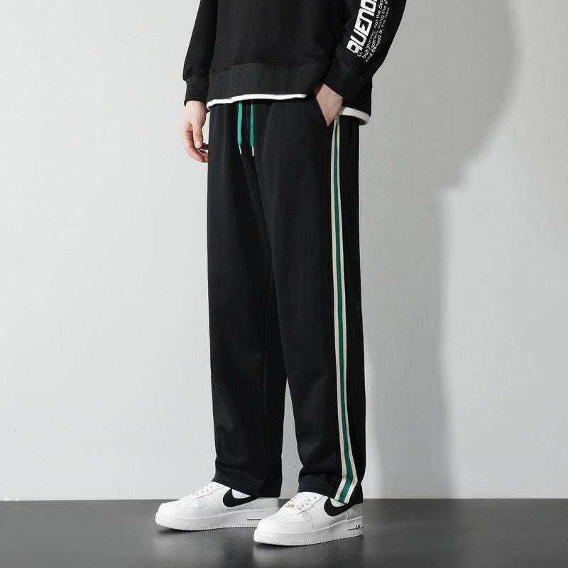 Men's Autumn And Winter Trendy Loose Side Striped Straight Trousers For Boys Wide-Legged Casual Sweatpants 3