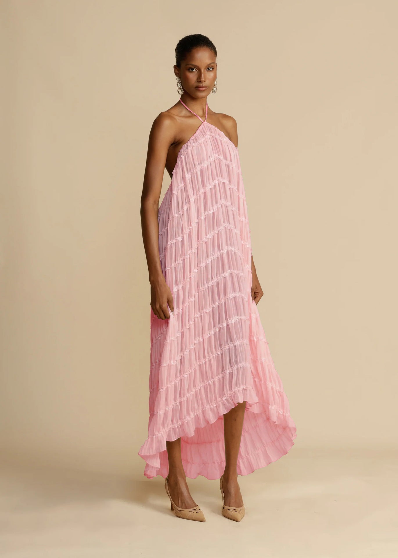 Women Spring Summer Casual Halter Neck Top and Long Skirt two-piece set 36