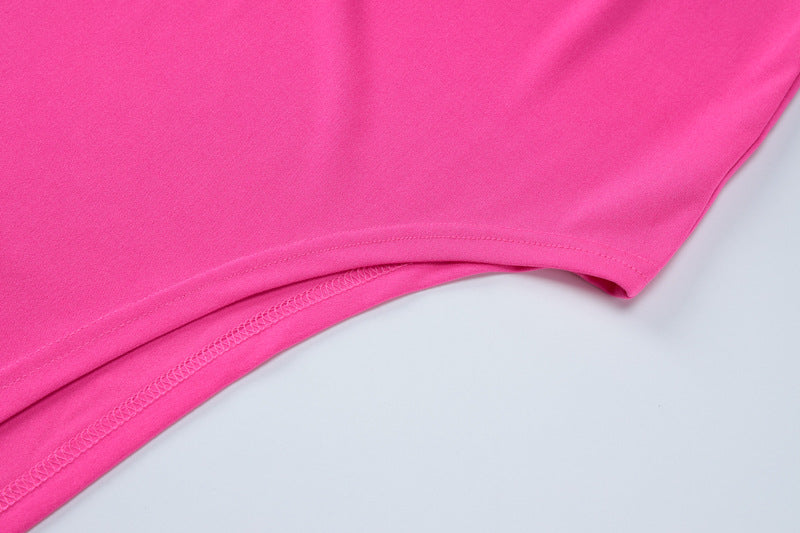 Women's Summer Fashion And Sexy Low Back Slit Solid Color Strap Dress 12