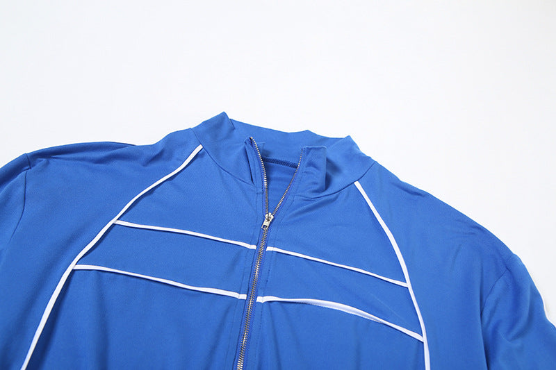 Women Summer Casual Style Long Sleeve Top and Shorts Two-piece Set 10