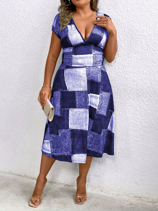 Women printed v-neck sleeveless maxi dress 3