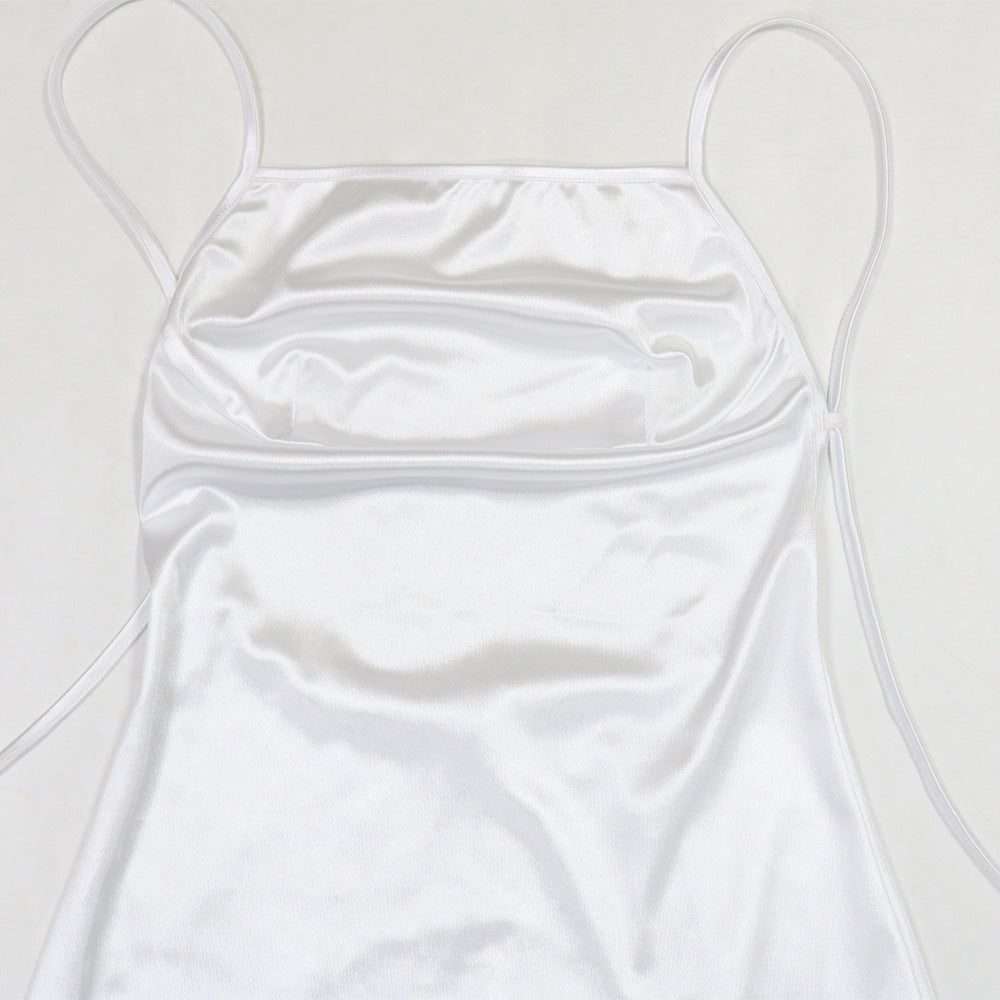 Women summer sexy backless feather lace dress 9