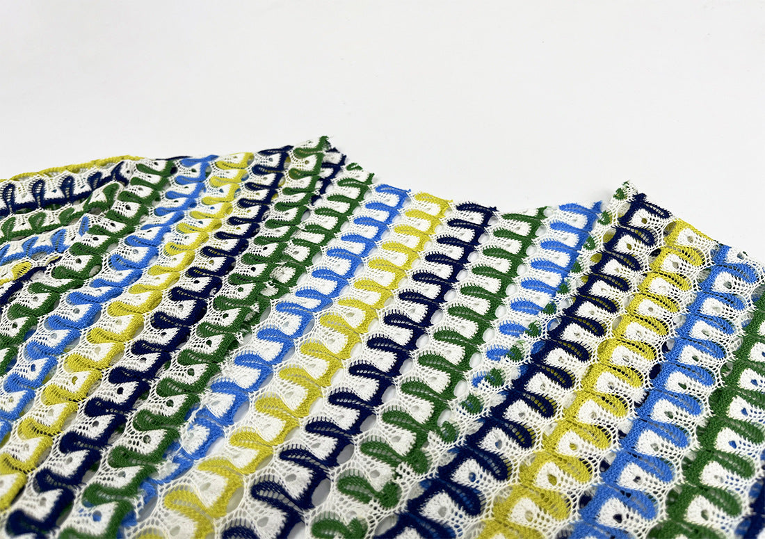 Women Contrast Color Lace Hollow Slit Maxi Dress 20