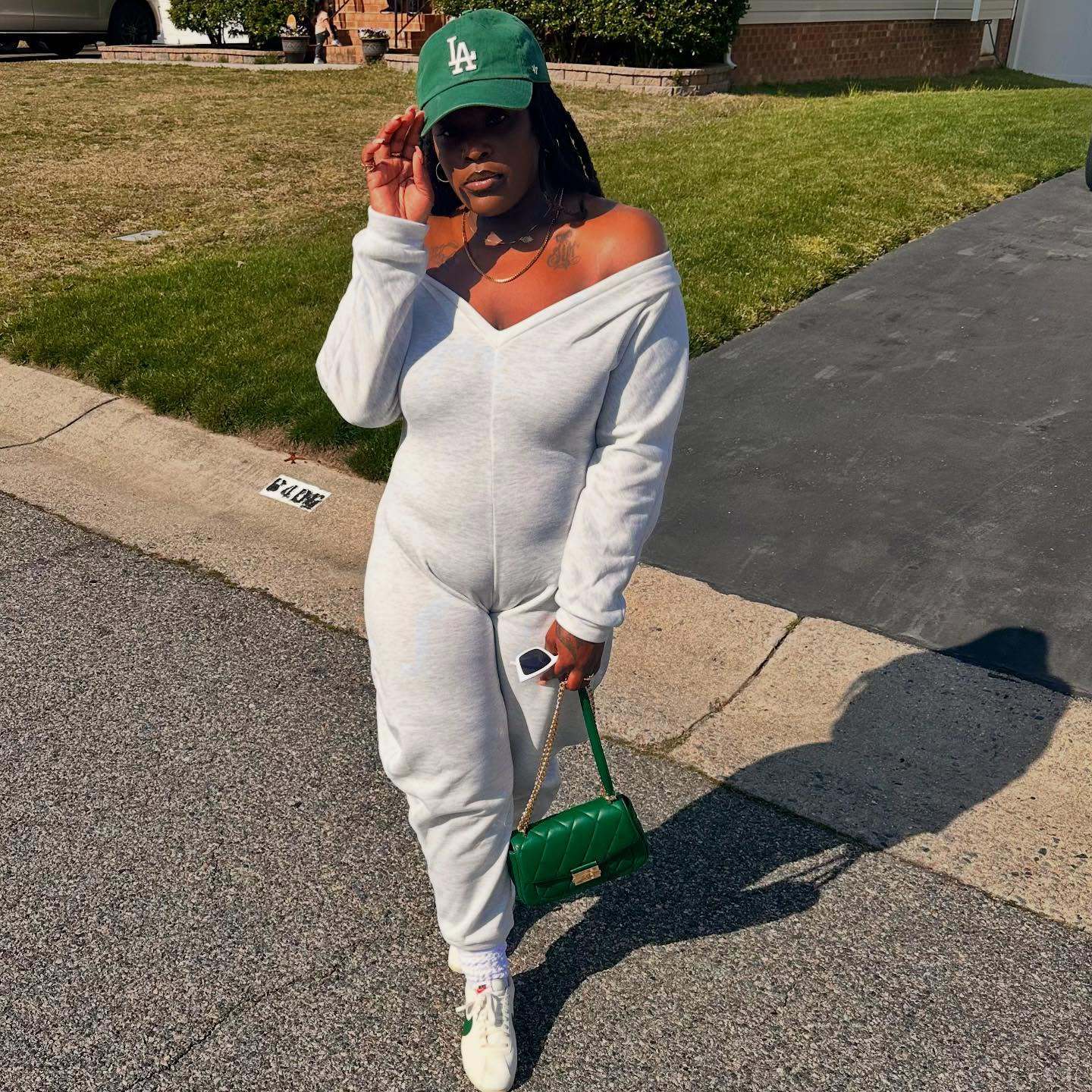 Jumpsuit Women's V-Neck Sexy Long Sleeve Sport Jumpsuit