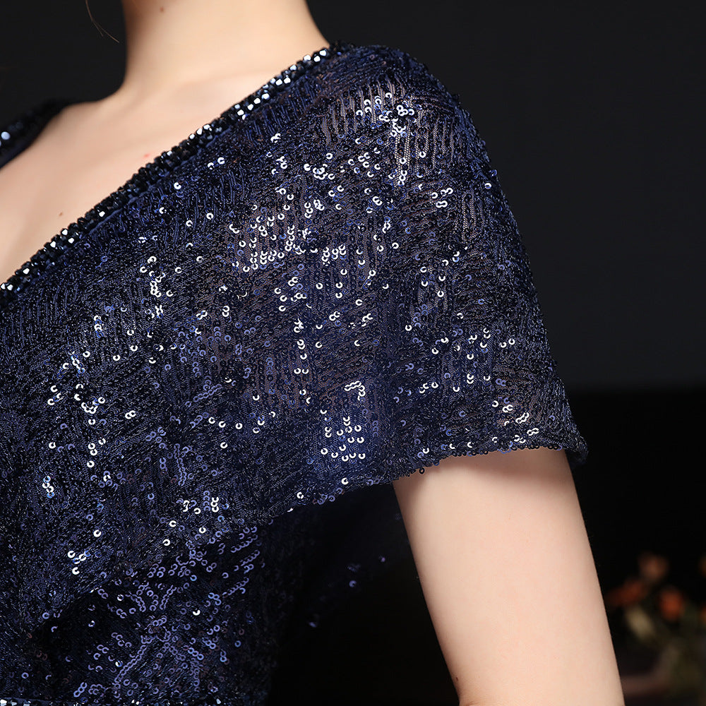 Spring and Summer Long Sequin Plus-Size Formal Party Evening Dress 24