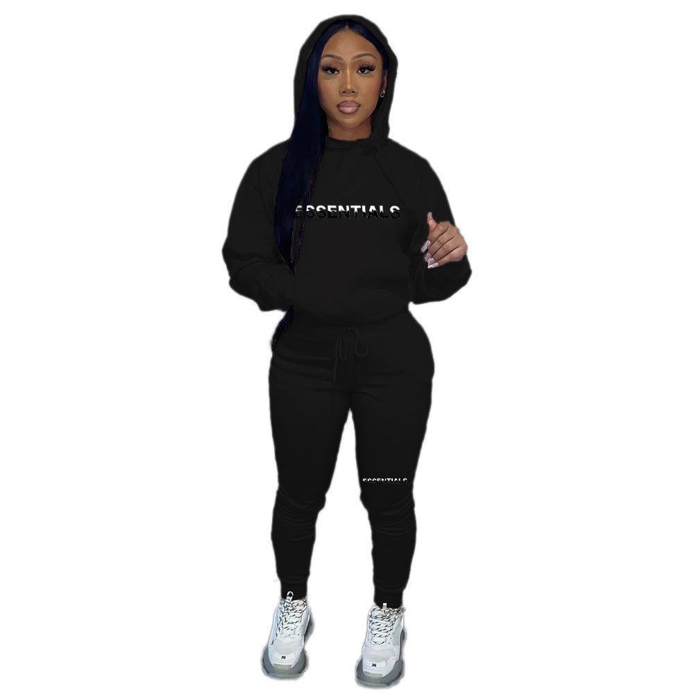 Women's Fleece Hoodies Women's Two Piece Hoodie Casual Print Tracksuit 15