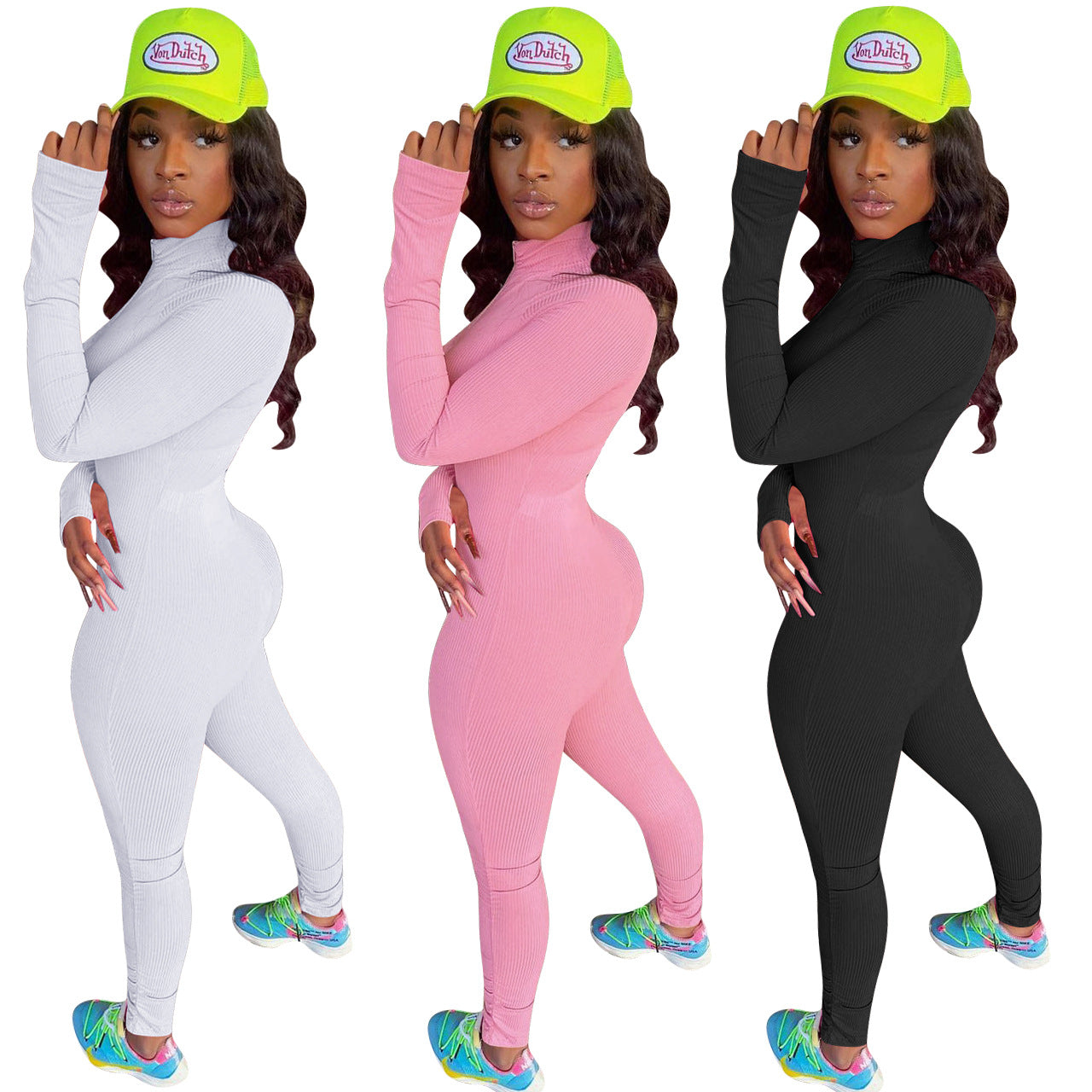 Women's Ribbed Casual Solid Color Jumpsuit 11