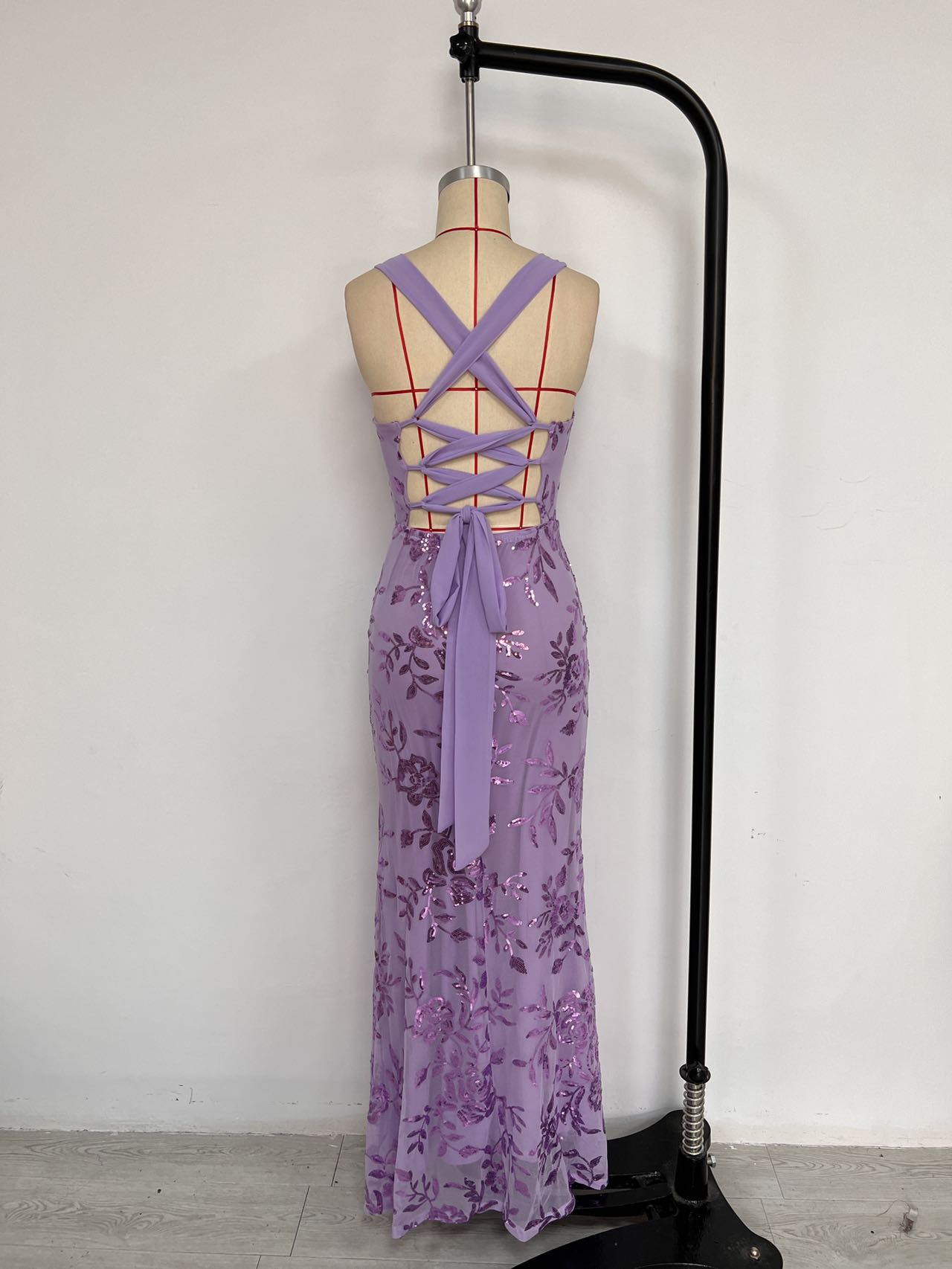 Spring Summer Fashion Sexy Sleeveless Low Back High Slit Gown 12