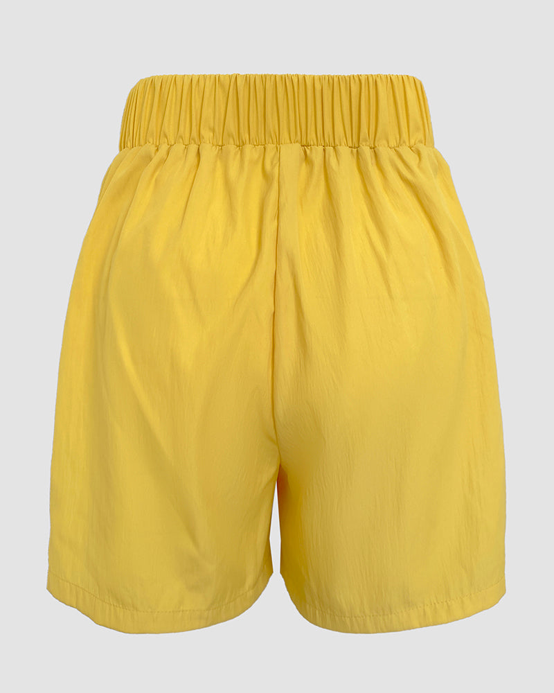 Women v-neck sleeveless top and shorts two-piece set 6