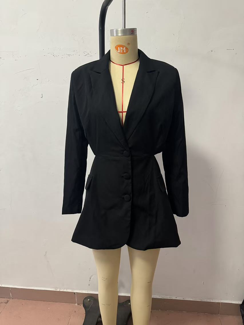 Women autumn and winter Open Waist long sleeve suit and Pants two-piece set 14