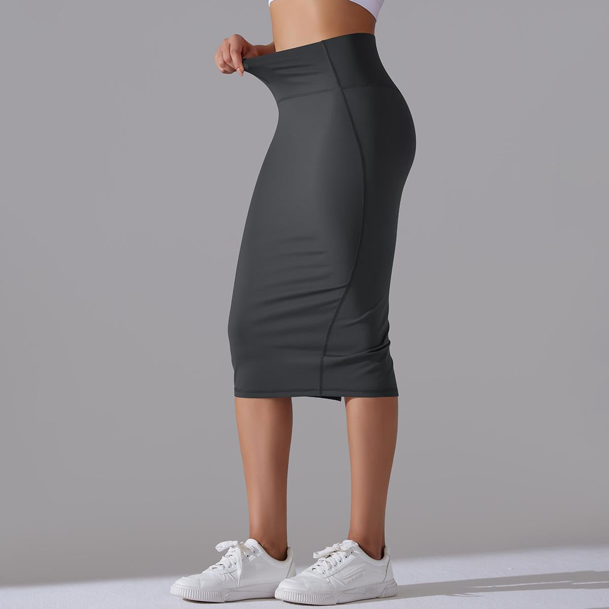 Women High Waist Stretch Slit Sports Skirt 72