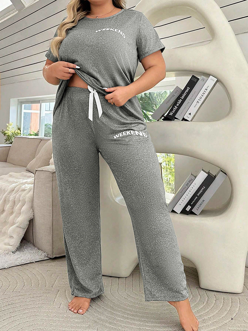 Spring Summer style printed home clothes Casual comfortable pajamas for women 3