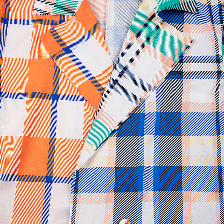 Women's Autumn Fashion Casual Multi-Color Plaid Patchwork Long Jacket 13