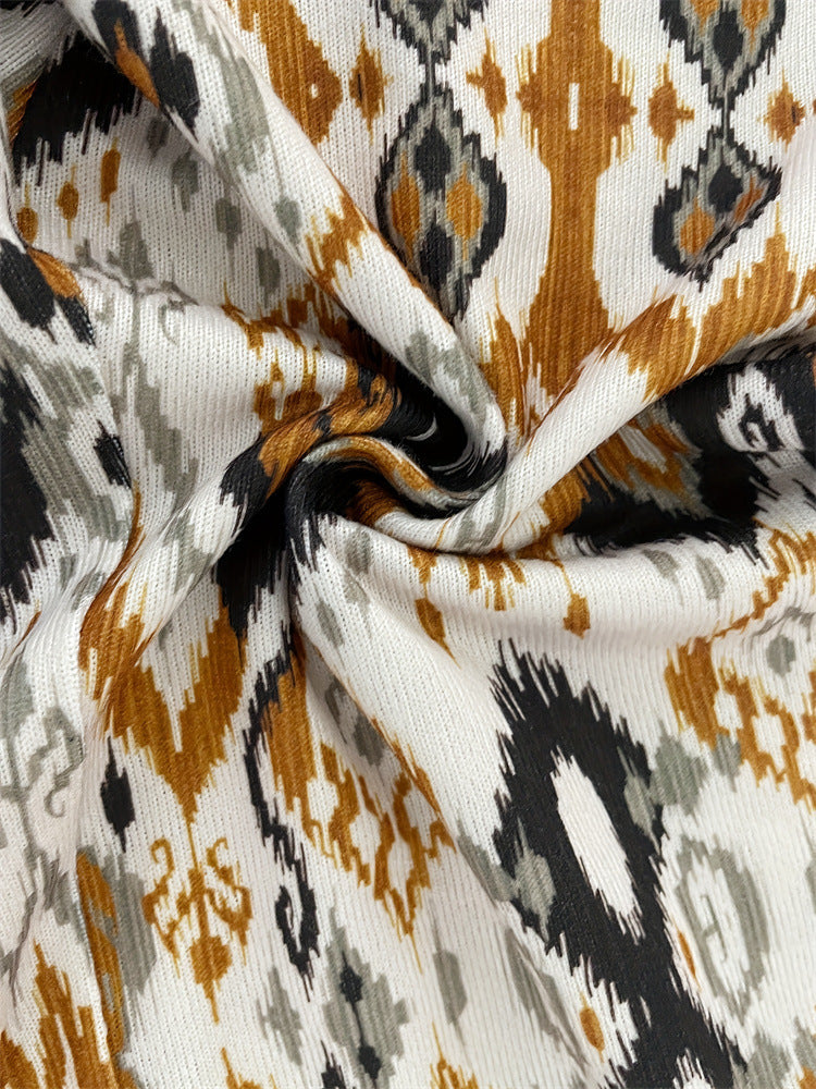 Women printed slit knitting pants 6