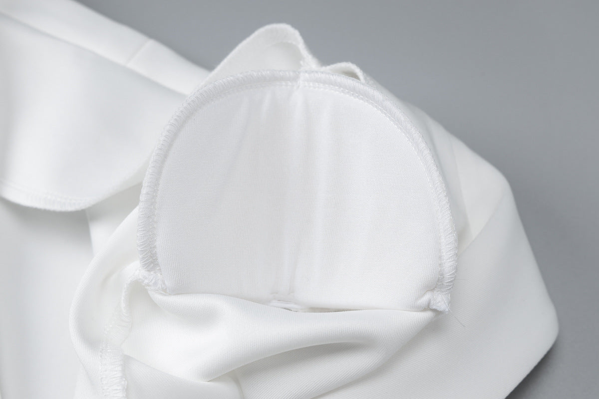 Women Solid Long Sleeve Pleated Sexy V Neck Blazer Dress 13