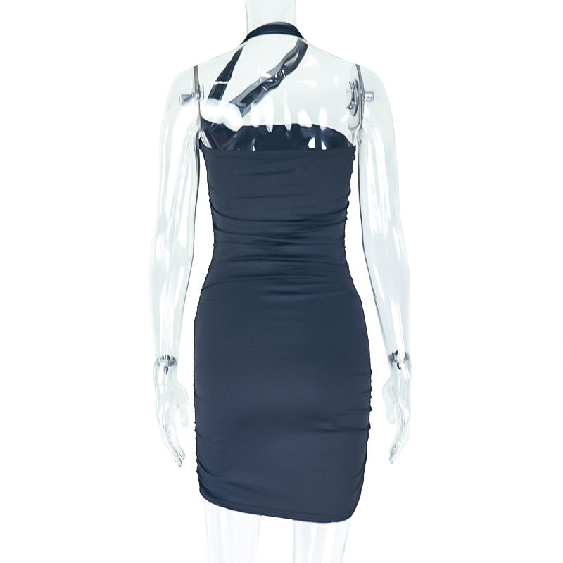 Women Solid Halter Neck Sexy Bodycon Dress 13