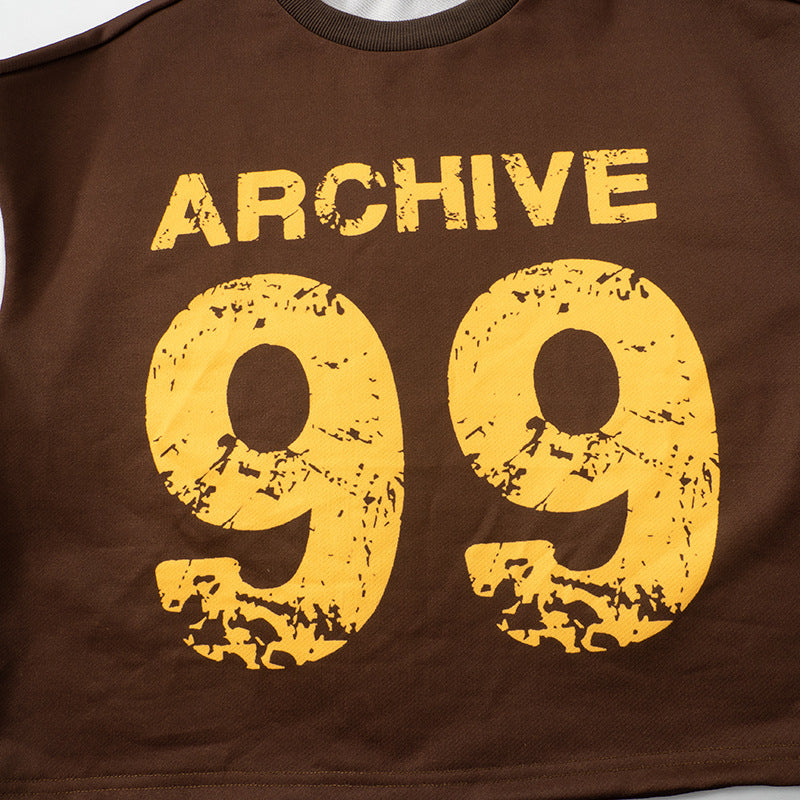 Loose fashion high street Casual Letter Print sports loose short sleeve crop Top 6