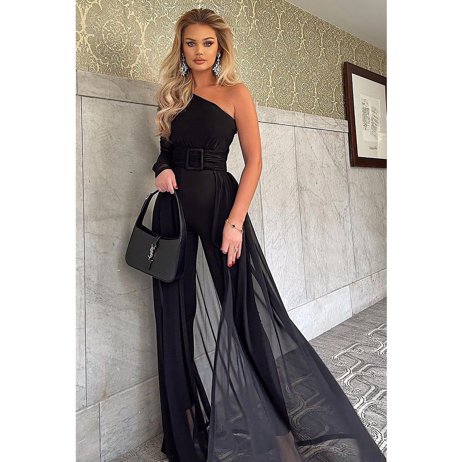 Summer Women Clothes Fashion Sexy One-Piece Long-Sleeve Jumpsuit Fake Two-Piece Set 3