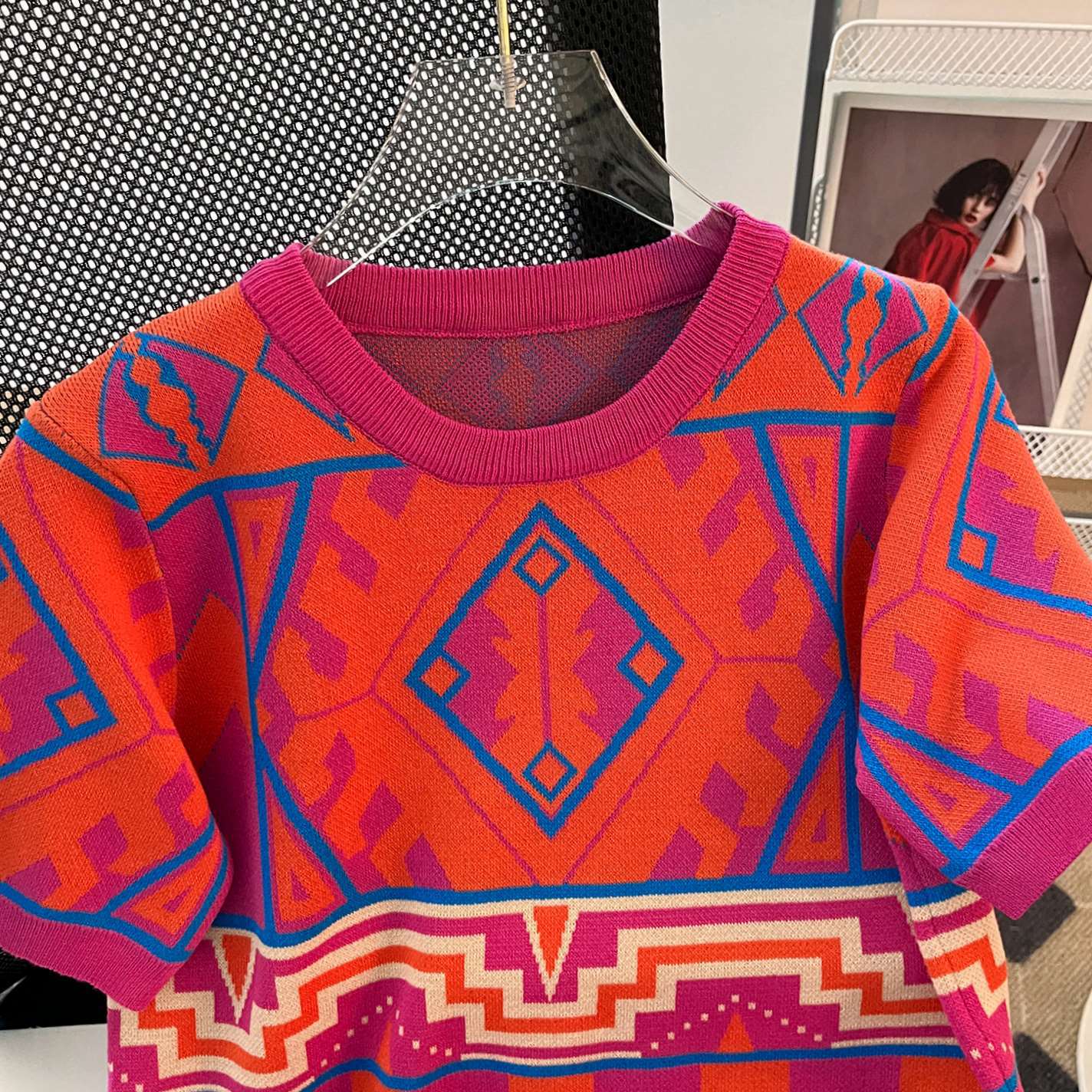 Summer Short Loose Contrasting Color Trendyknitting Top Short-Sleeved T-Shirt 6