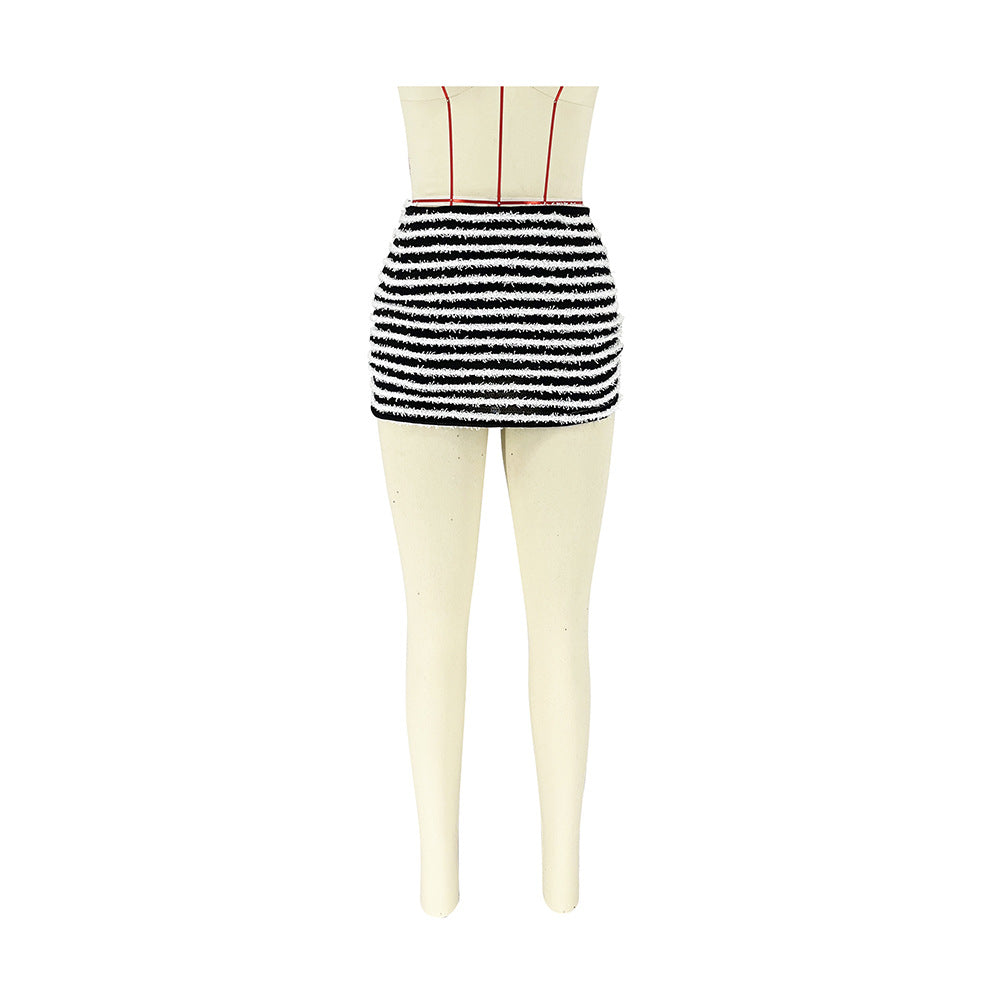 Women's Stripe Versatile Sexy Casual Fashion Miniskirt 17