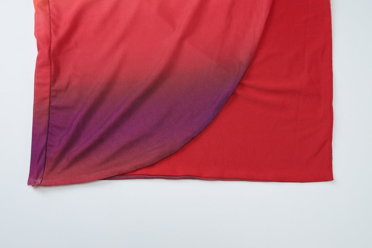 Women's Summer Fashion Sexy Strap Camisole Side Slit Skirt Set 15