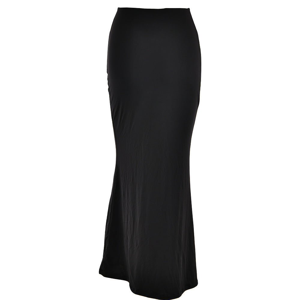 Autumn sexy trendy versatile slim solid color Bodycon long skirt for women 38