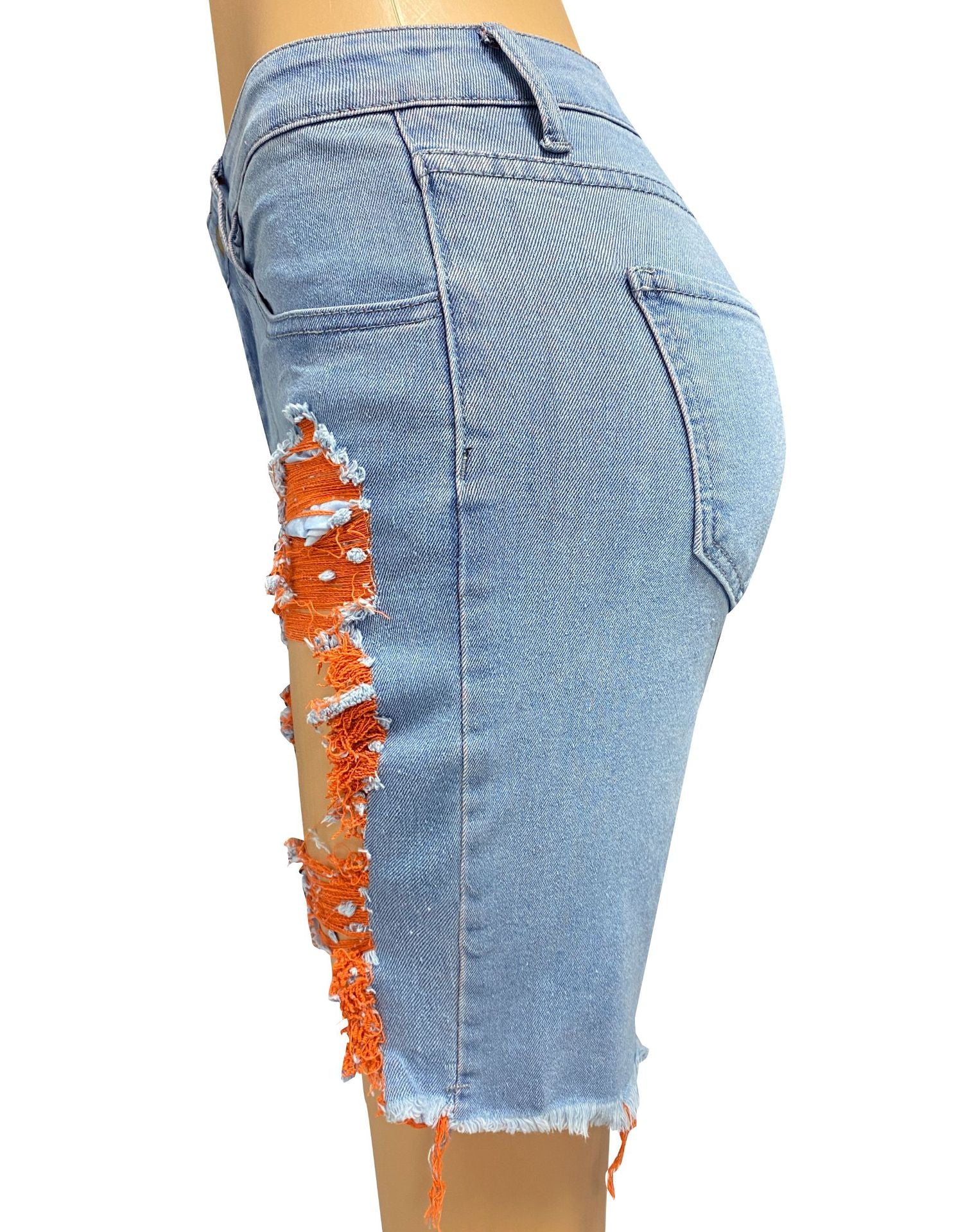 Spring/Summer Women's High Street Ripped Denim Shorts 14