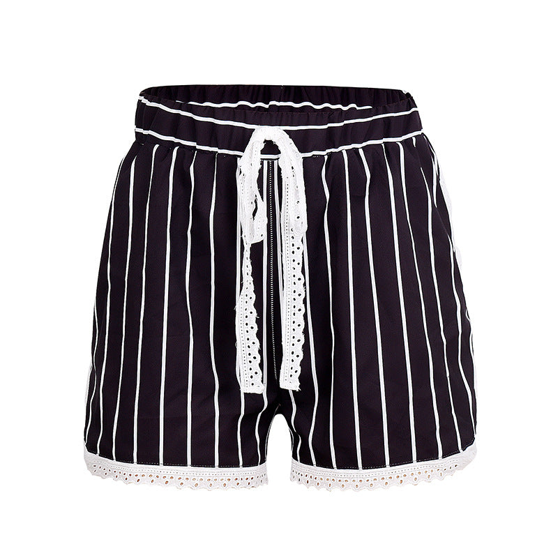 Summer Stripes Printed Strap Pajamas Two-Piece Home Clothes Set 18