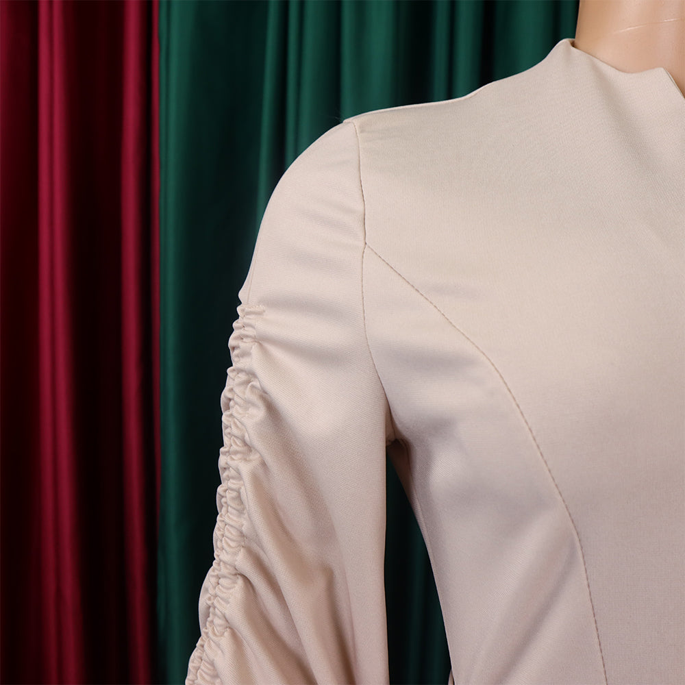 Women's Autumn And Winter Fashion Chic Plus Size Pleated A-Line African Dress 36