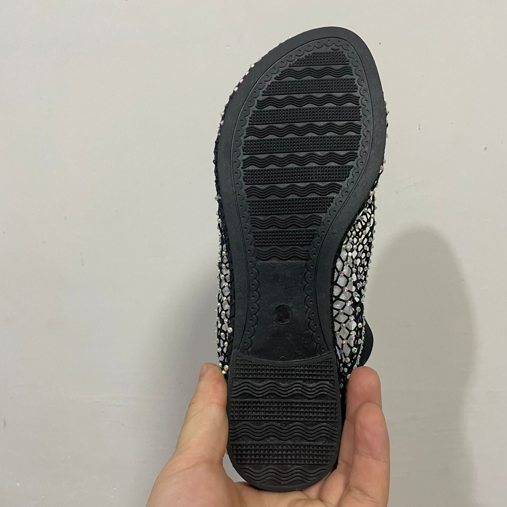 Women round toe sandals hollow diamond short boots flats 5