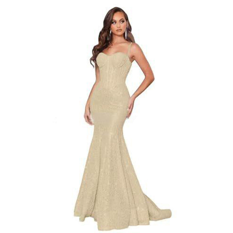 Women Solid Strapless Formal Party Fishtail Evening Dress（Processing time need 3-6 days） 6