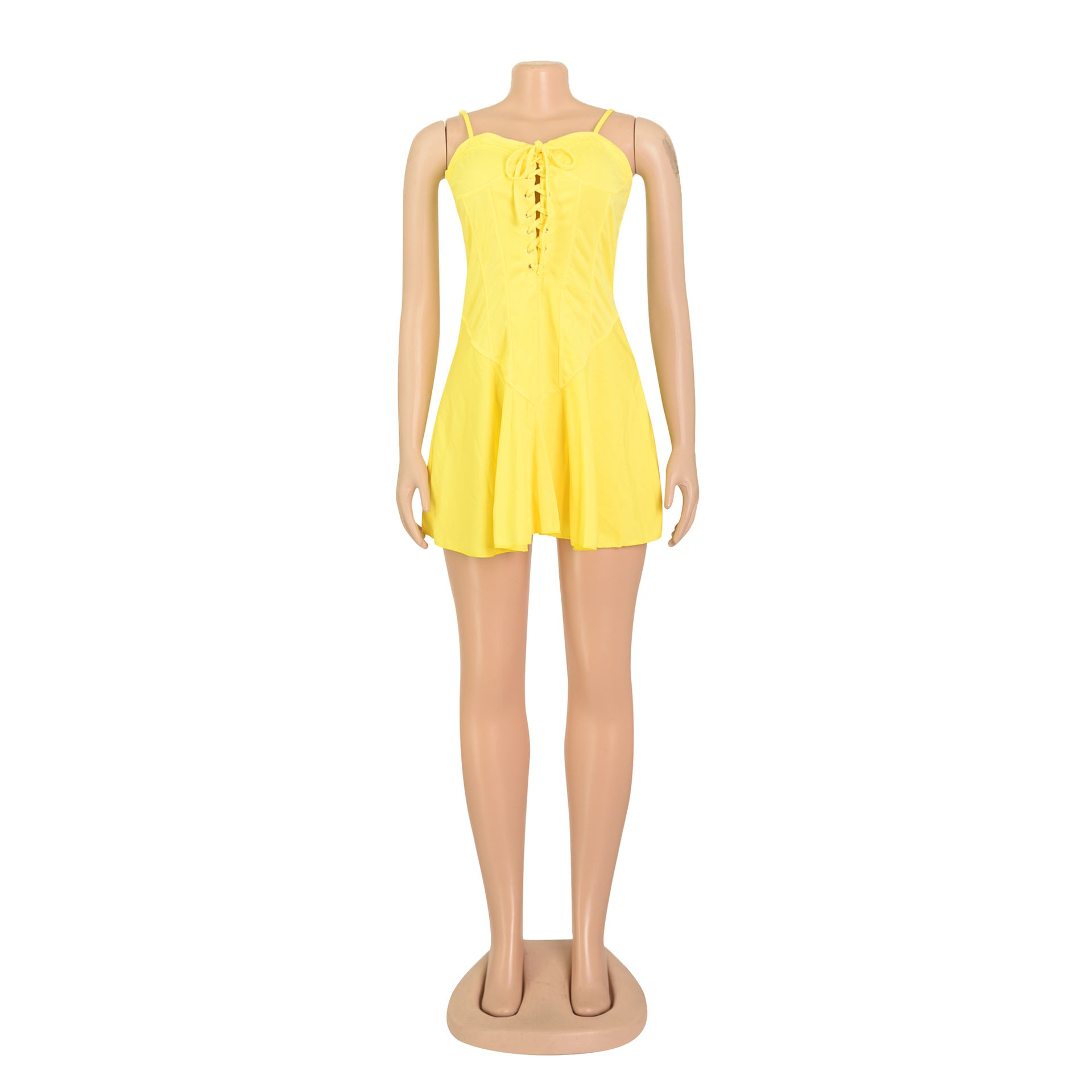 Women's Summer Strap Lace-Up Short Dress 19